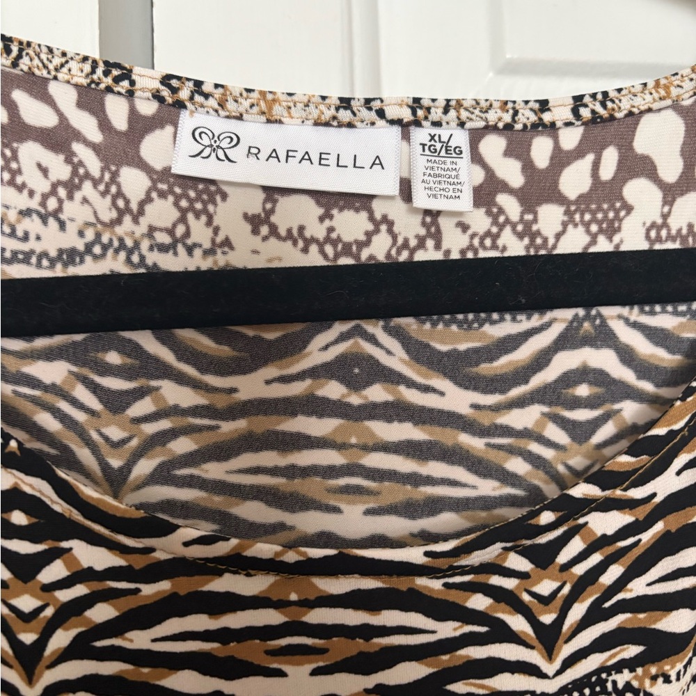 Rafaella Zebra Patterned Dress in Black and Tan
